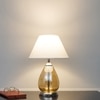 DECADE Smoke Luster Glass and Metal Table Lamp With White Cotton Shade