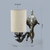 Devansh Metal Electric Wall Light in Antique Gold Colour with White Shade Count of 1 Light