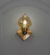 Vix Single Light Wall Fitting In Brass And Chrome Finish Metal With Amber Glass