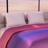 Stoa Paris Comforter for King Size Bed, 300 TC Ultra Satin Fabric  Pink Indigo