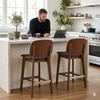 Scandinavian Cora Counter Chair Maroon Cocoa Finish