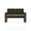 Moreno 2 Seater Solid Wood Sofa in Danish Walnut Finish and Juniper Green Fabric
