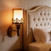 Eliante Modern Wall Lights Mild Steel & Glass Material Antique & Champaign Finish