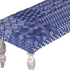 Cairo Solid Wood 2 Seater Bench In Indigo Patch Kantha Fabric