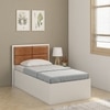 Astro Single Bed with Box Storage in Frosty White Finish