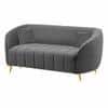 Nero Velvet 2 Seater Sofa in Dark Grey Colour