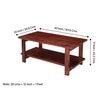Aroda Sheesham Wood Contemporary Rectangle Coffee Table In Honey Finish