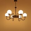 Eliante White Glass Chandelier, 2 Lights, Mild Steel And Glass, Modern Ceiling Light Fixture