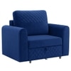 Baruna 1 Seater Velvet Pull Out Sofa Cum Bed with Storage In Blue Color