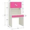 Corolla Kids Study Desk with Drawer Built In Bookshelf and Petal Handles in Barbie Pink Colour