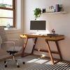 Truman Solid Wood Study Table in Teak Finish Colour Passion Flower
