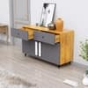 Hexa Red Multipurpose Storage Cabinet With 2 Drawer 2 Door in Giant Wood And Slate Grey Colour