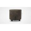 Iris Solid Wood Pouffee Stool in Grey Velvet Fabric