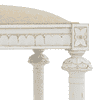 Lucine Upholstered Solid Wood Bench In White Finish With Macadamia Brown Hopsack Weave Fabric Colour