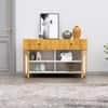 Hexa Red Multipurpose Storage Cabinet With 2 Drawer 2 Door in Frosty White And Giant Wood Colour