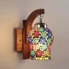 Devansh Solid Wood Electric Wall Light in Brown Colour with Multi Shade Count of 1 Light