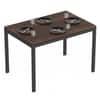 Holven 4 Seater Rectangular Dining Table Brown Maple & Black