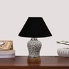 Devansh Conical Black Cotton Shade Lamp With Wood & Mosaic Glass Base For Decoration/Office/Home/Gifting/Study For Decoration/Office/Home/Gifting/Study -(10X10X14.5) Inches -A