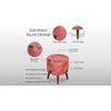 Serenity Solid Wood  Ottomon in  Red Colour