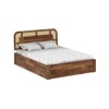 Sunburst Solid Wood Queen  Size Bed With Box Storage (Provincial Teak Finish)