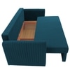 Melano 3 Seater Velvet Pull-Out Sofa Cum Bed in Teal Blue colour