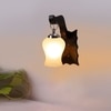 Devansh Solid Wood Electric Wall Light in Brown Colour with Whiite Shade Count of 1 Light