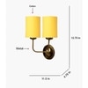 Devansh Metal Electric Wall Light in Gold Colour with Yellow Shade Count of 2 Lights