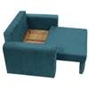 Alfon 1 Seater Velvet Pull Out Sofa Cum Bed with Storage In T Blue