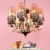 Eliante Champaign Chandelier, 8-Light, Mild Steel And Glass