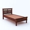 Naisha Solid Wood Single Size Non Storage Bed In Teak Finish