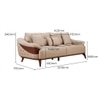 Veronica 3 Seater Fabric Sofa in Honey Beige Colour