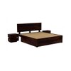 Esra Sheesham Wood Queen Size Bed Drawer Storage Walnut Finish (60 x 78 inches)