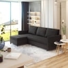 Wego 3 Seater RHS Pull Out Sofa cum Bed  in Dark Brown Colour