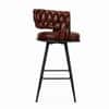 Doe Buck Presley Braided Faux Leather Bar Stool in Brown Colour
