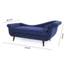 Kabera Velvet Chaise Lounger in Navy Blue Colour
