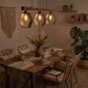Hexagram 3 Series Brown Solid Wood Cluster Hanging Light