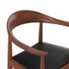 Dara Solid Wood Dining Chair in Honey Finish & Black Leatherette Colour
