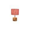 Hurst Pink Natural Fiber Shade Table Lamp with Natural Wooden Base