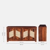 Sheesham Wood 4 Door Sideboard In Honey Oak Finish