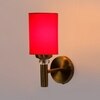 Devansh Metal Electric Wall Light in Gold Colour with Red Shade Count of 1 Light