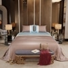 Stoa Paris 300TC UltrSatin King Size Bedsheet with 2 Pillow Covers Satin King Blue Champagne