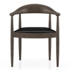 Dara Solid Wood Dining Chair in Danish Walnut Finish & Black Leatherette Colour
