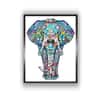 White Brown Wooden Elephant Folk Canvas Wall Prints Canvas Wall Prints Set of 1 Multicolor Matte