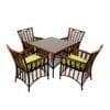 Taree Wicker Table And Chair Set In Brown Dual Tone Finish