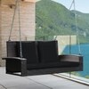 Carry Bird Wicker Patio Furniture Outdoor Balcony Swings In Brown And Black Colour