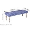 Cairo Sheesham Wood Mid Century 3+1+1 Seater Bench Set With 2 Stools In Indigo Patchwork Kantha