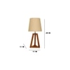 Vantage Brown Wooden Table Lamp with White Jute Lampshade