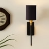 Devansh Metal Electric Wall Light in Black Colour with Black Shade Count of 1 Light