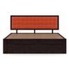 Florence Queen Size Solid Wood Drawer Storage Bed In Mahogany Finish & Lava Colour