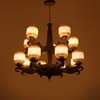 Eliante 13-Light Chandelier, Wood, Mild Steel, Ceramic Glass, Modern Decorative Lighting Fixture